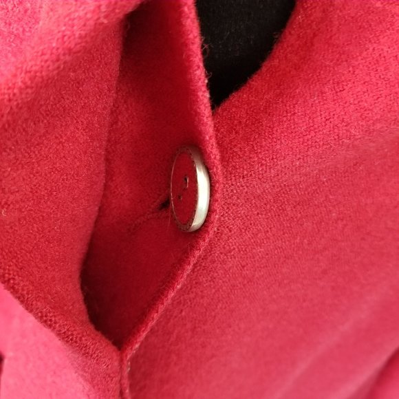 Geiger Collections 42 Red Long Button Front Wool Coat - Picture 2 of 10